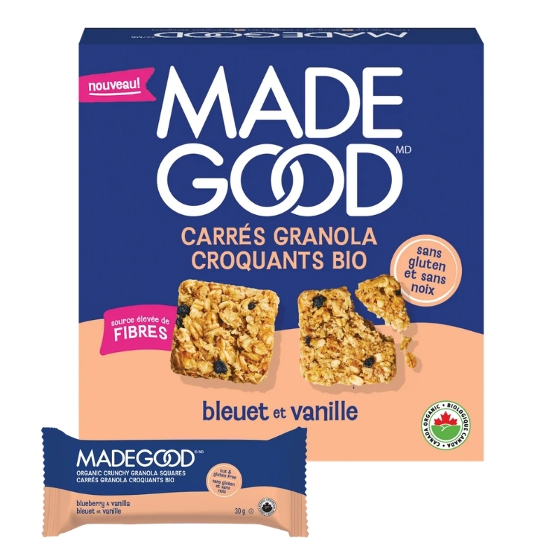 CARRÉS GRANOLA BLEUETS VANILLE BIO 150G